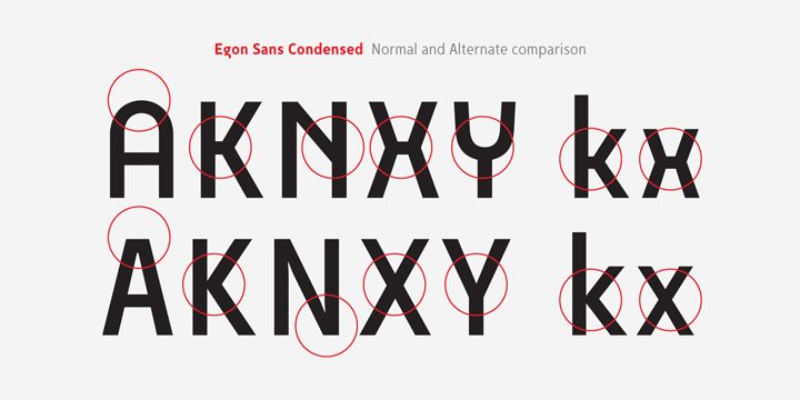 Пример шрифта Egon Sans Condensed Alt